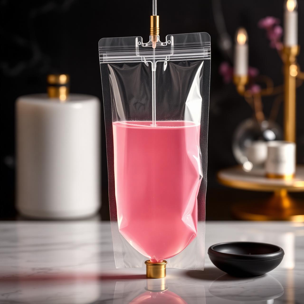 Luxury IV hydration drip on marble